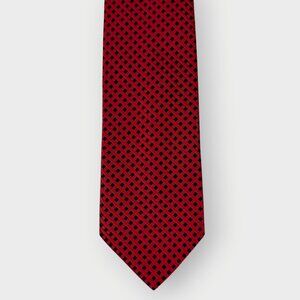 Ermenegildo Zegna Silk Tie | Red Black Geometric | Made in Italy